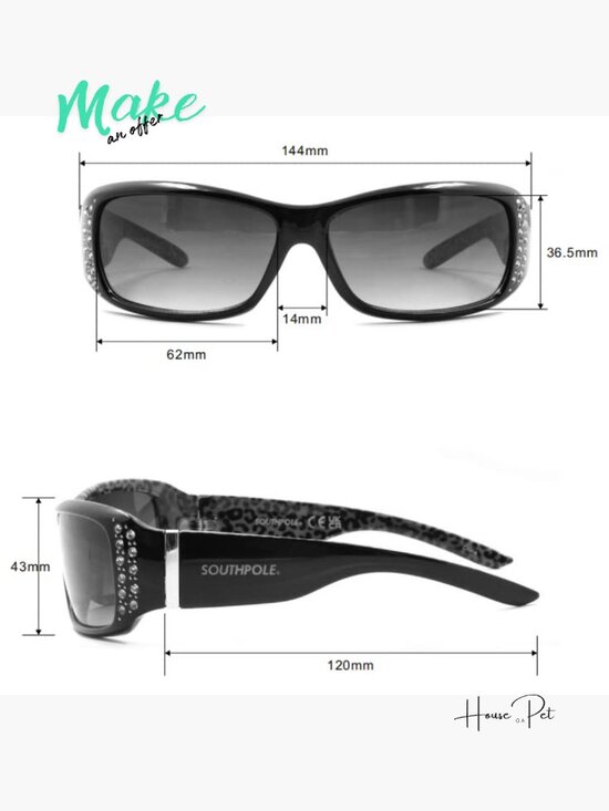 Bedazzled Wrap UV Protective Rectangular Sunglasses with Rhinestone Accents main image 5